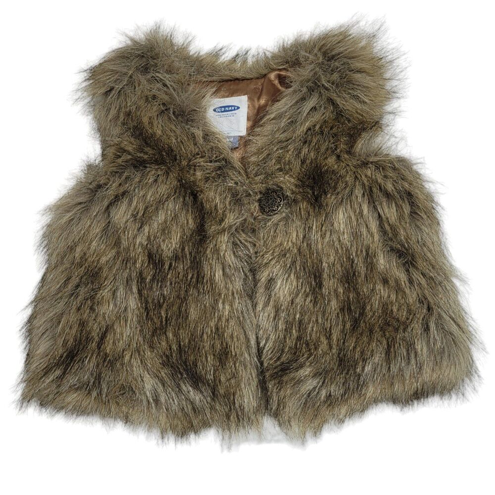 Old Navy Faux Fur Vest Size 12-18M Unisex